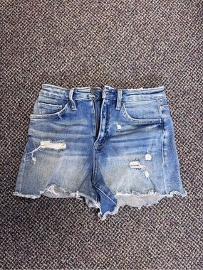 Altar'd State Distressed Light Blue Denim Cutoff Shorts